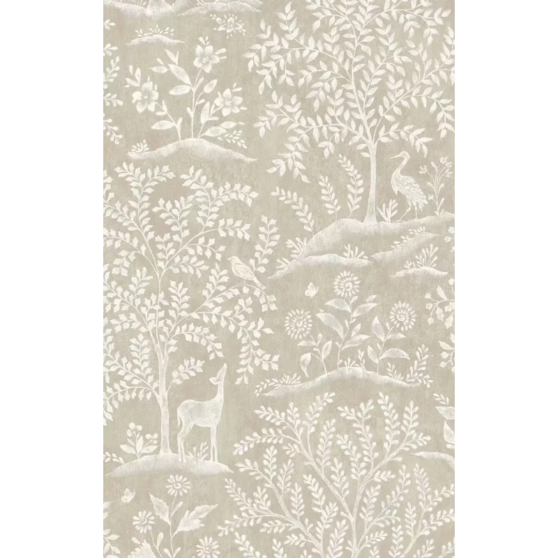 FORESTA Carta da parati Ritardante di Fiamma, Design Fiabesco con Alberi e Animali - NCW4490-02