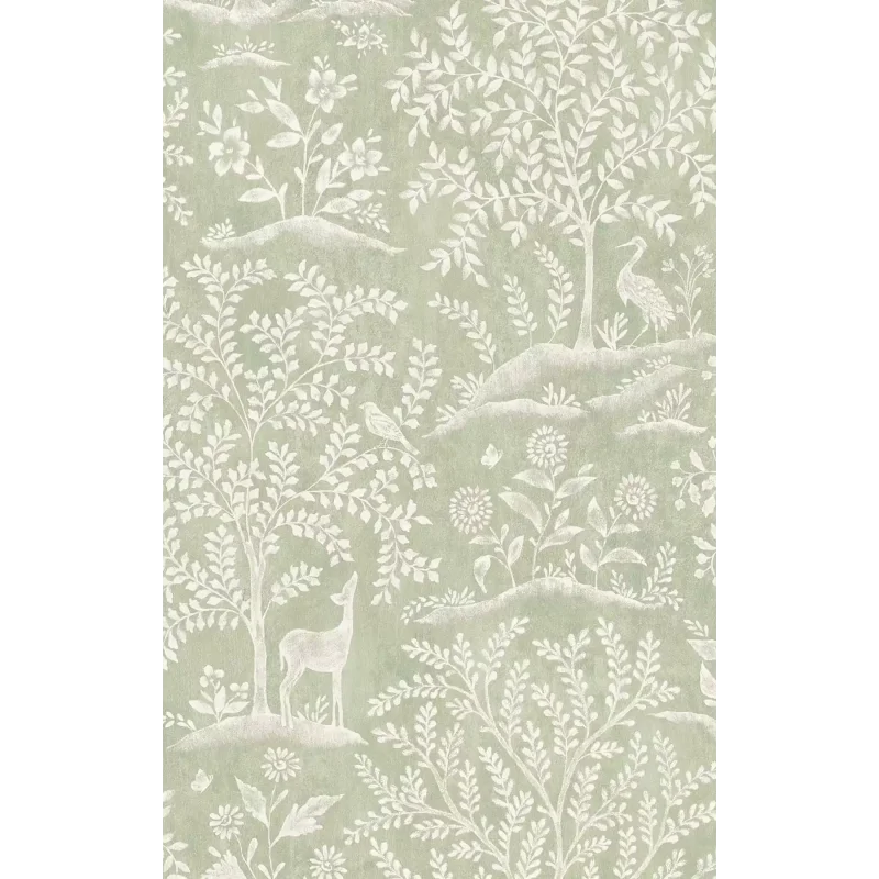 FORESTA Carta da parati Ritardante di Fiamma, Design Fiabesco con Alberi e Animali - NCW4490-04
