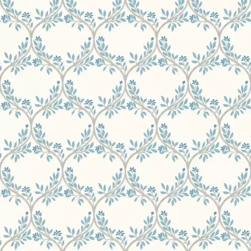 ARBER Carta da parati Traliccio Ogee con Fiori e Foglie Eleganti - NCW4495-04