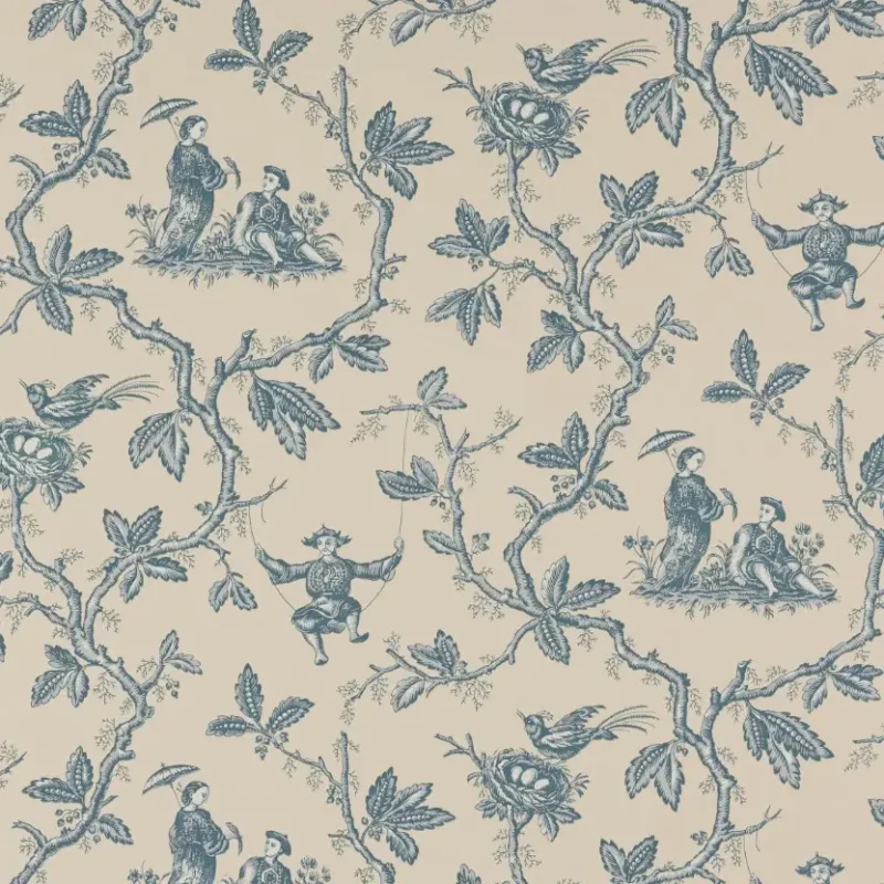TOILE DE JOUY CHINOISERIE Carta da parati stile tradizionale e influenze orientali - W7017-02