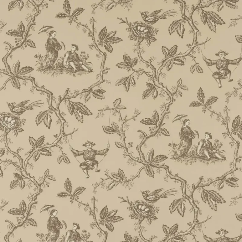 TOILE DE JOUY CHINOISERIE Carta da parati stile tradizionale e influenze orientali - W7017-04