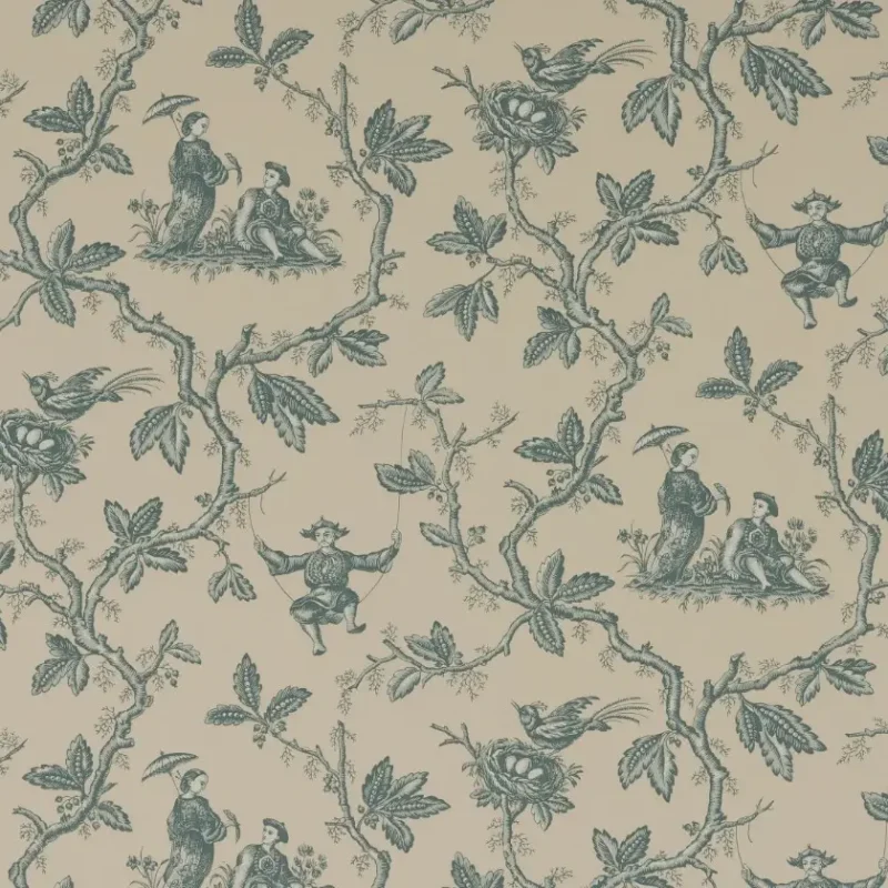 TOILE DE JOUY CHINOISERIE Carta da parati stile tradizionale e influenze orientali - W7017-06