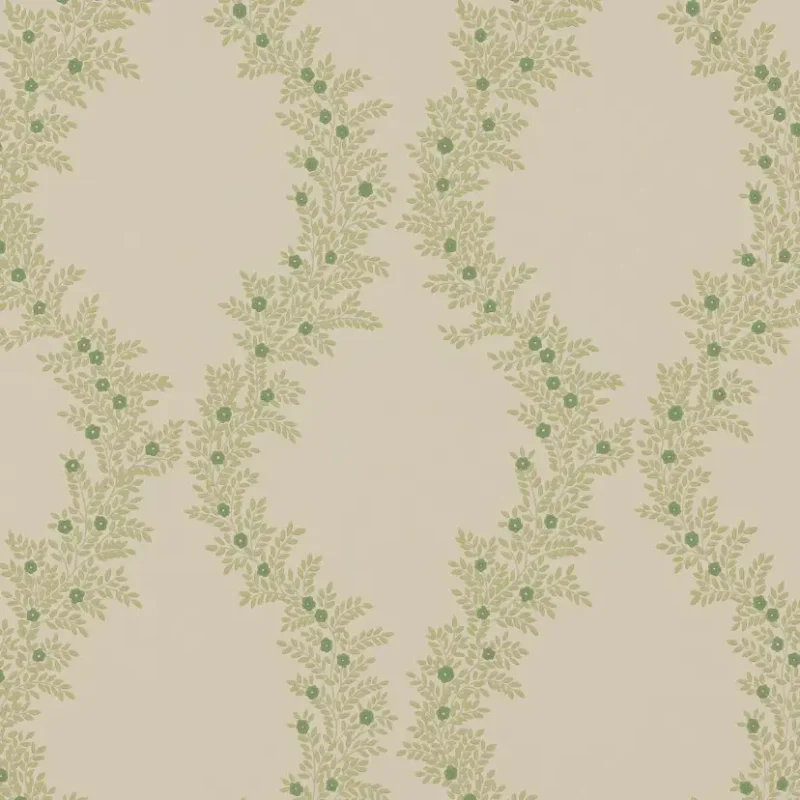LILIANA Carta da parati Eleganza country tra foglie e ghirlande floreali - W7019-03