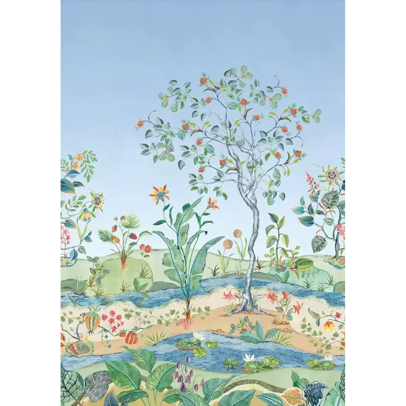 MURALE MYTHICA Carta da parati murale Alberi immaginari e paesaggio fiabesco in Tessuto non tessuto o in Sisal - W7817-01