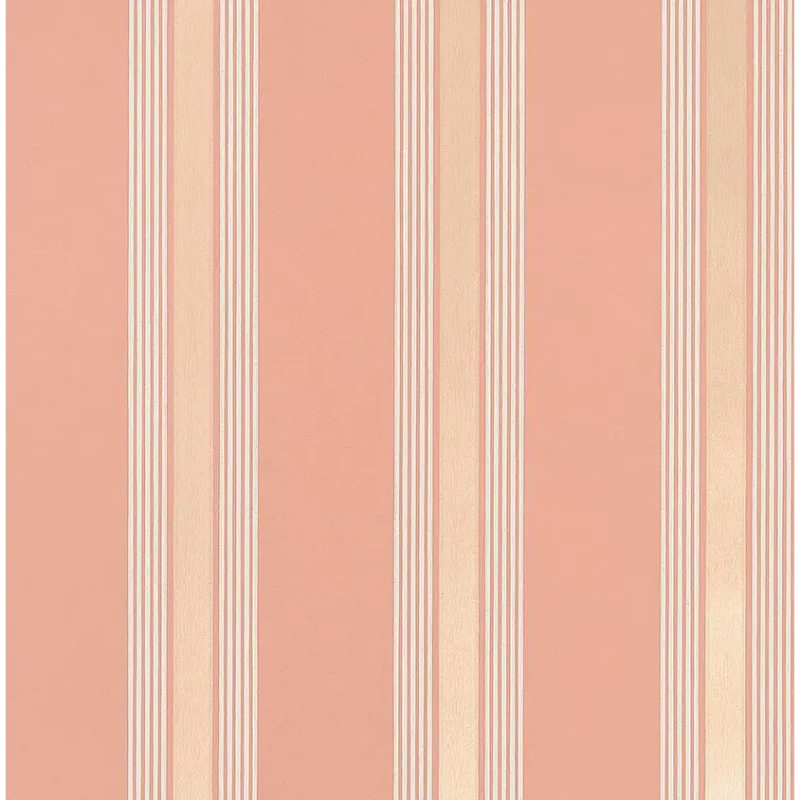 MANETTI STRIPE Carta da parati con striscia metallica e righe neutre su sfondo colorato - W7983-02