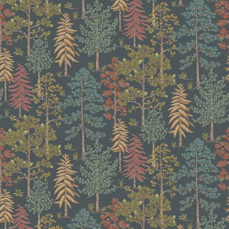 Vana Carta da parati Foresta europea – Ritardante di fiamma, Tessuto non tessuto, effetto rilassante e naturale