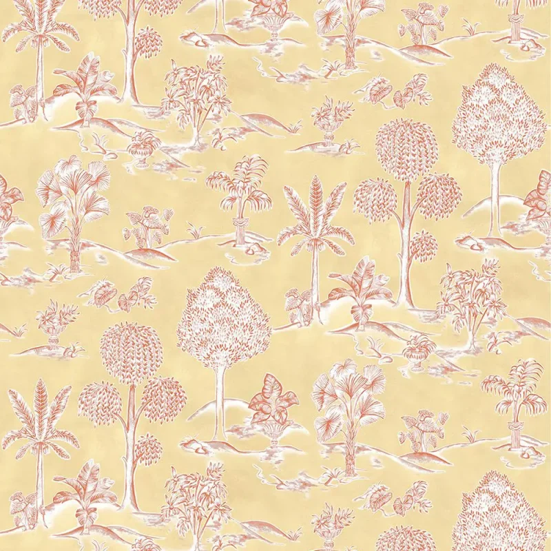 KARUNA Carta da Parati tessuto non tessuto, ritardante di fiamma con motivo giardini ornamentali - W8033-03