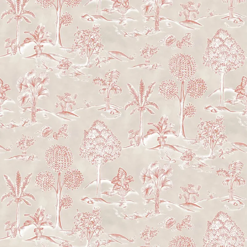 KARUNA Carta da Parati tessuto non tessuto, ritardante di fiamma con motivo giardini ornamentali - W8033-04