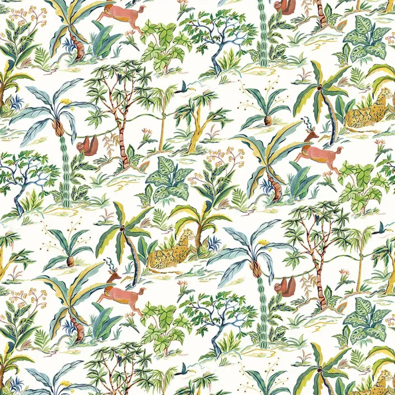 SALENTO Carta da parati tropicale in tessuto non tessuto – Ritardante di fiamma - W8036-02