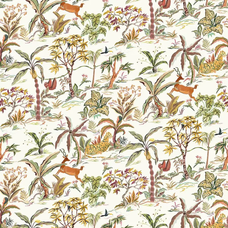 SALENTO Carta da parati tropicale in tessuto non tessuto – Ritardante di fiamma - W8036-03