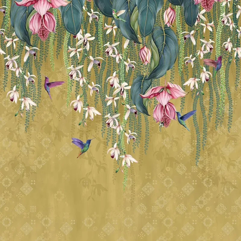 ORCHIDEA STRISCIANTE Carta da parati tropicale in tessuto non tessuto – Ritardante di fiamma - W8037-02