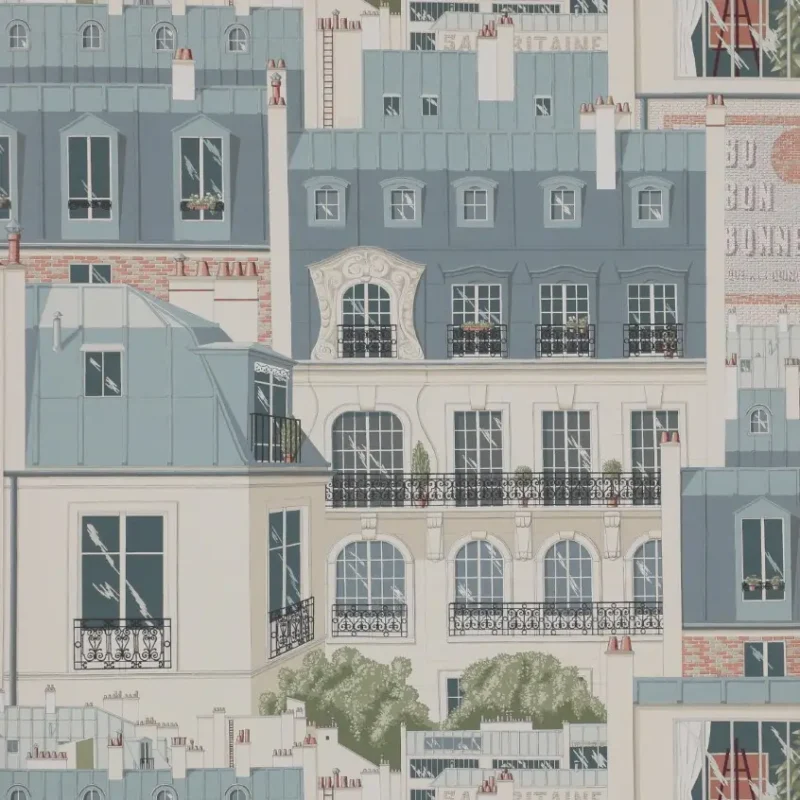 LES TOITS DE PARIS Carta da parati in tessuto non tessuto motivo tetti di Parigi
