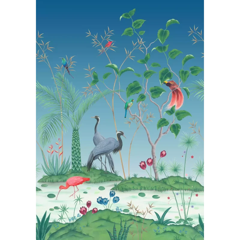 MIRAGGIO Carta da parati motivo giardino paradisiaco in tessuto non tessuto o sisal - W7610-04