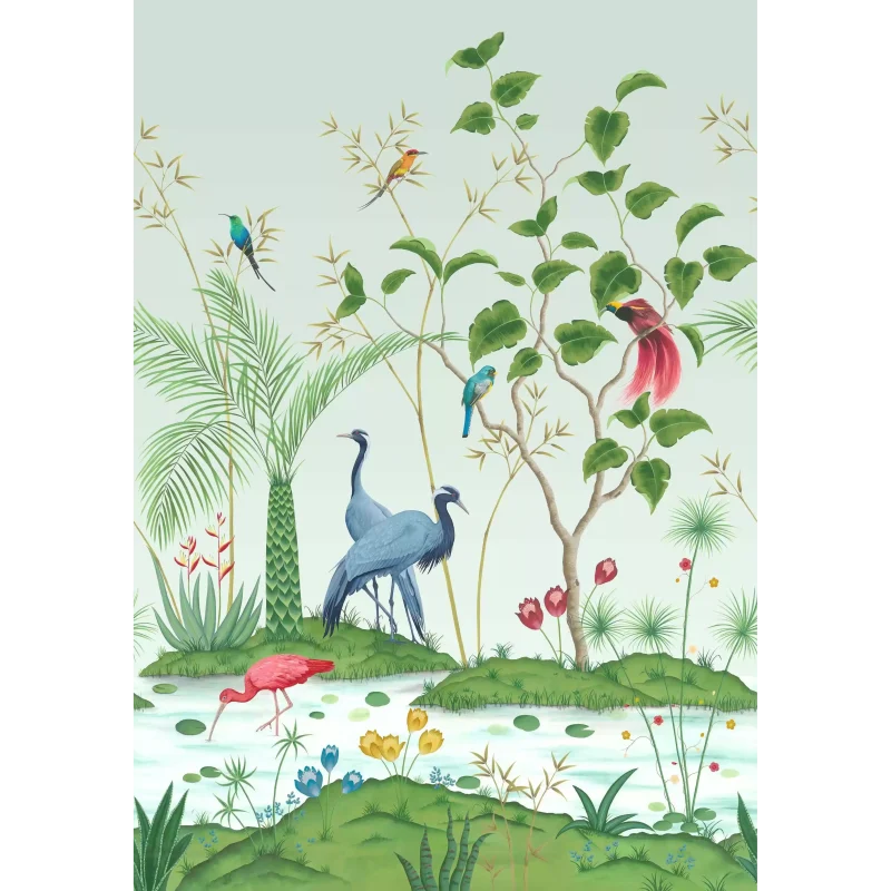MIRAGGIO Carta da parati motivo giardino paradisiaco in tessuto non tessuto o sisal - W7610-05