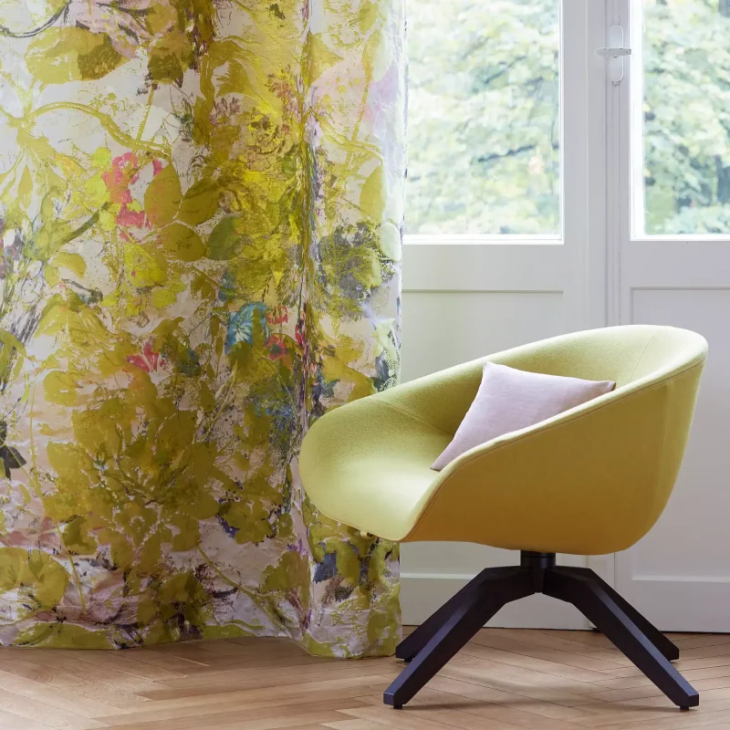 ARTEMISIA Tessuto per tende jacquard d’effetto con fiori intrecciati