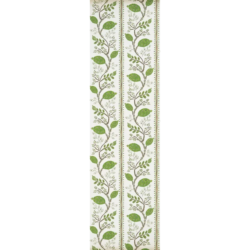 SENTIERO DEL MELOGRANO Carta da parati motivo Naif con bordatura decorativa - NCW4390-03